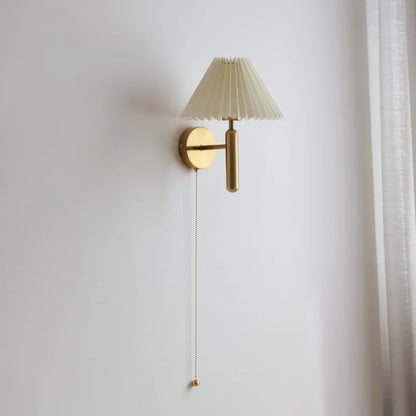 Amélie White Umbrella Copper LED Wall Lamp Japan Style