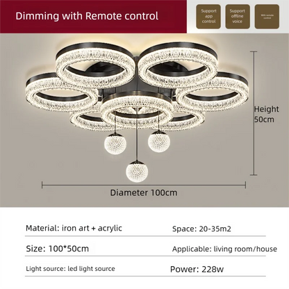 Élodie Modern Round LED Ceiling Chandelier Light