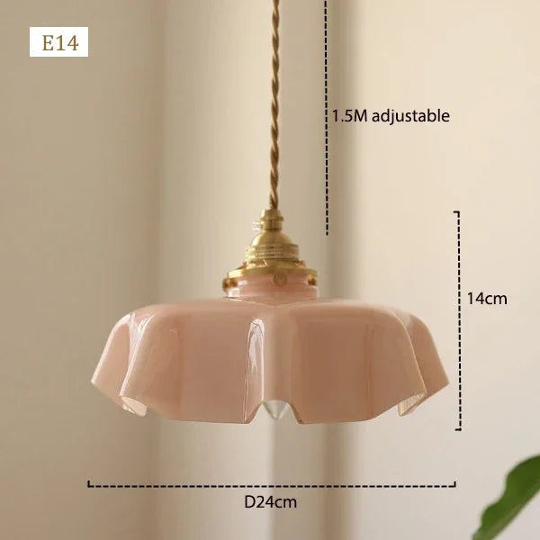 Élodie French Glass Pendant Light Nordic Brass Ceiling