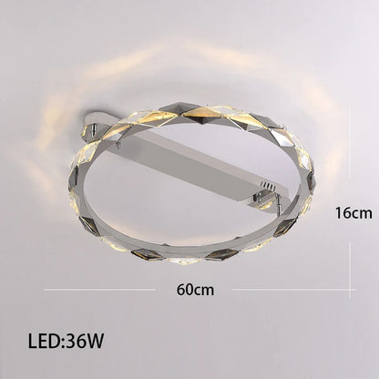 Élodie 2025 Moderner Ring Kristall LED Dimmbare Deckenleuchte Silber Dekor Lampe