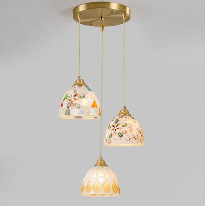 Isabelle Shell Glass Pendant Light Art Deco Bedside Lamp