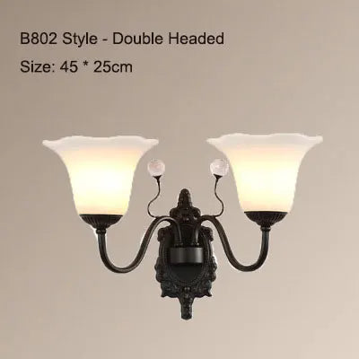 Sophie Retro Dual Head Wandleuchte aus satiniertem Glas E27 Nordisches Licht