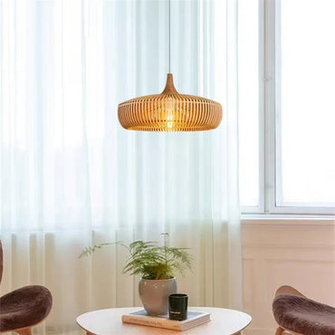 Élodie Wood Birdcage Pendant Lamp E27 Loft Dining Light