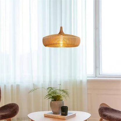 Élodie Wood Birdcage Pendant Lamp E27 Loft Dining Light