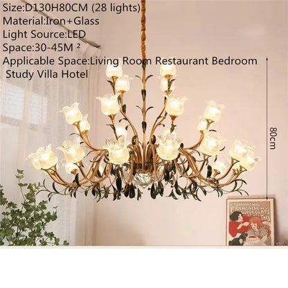 Französische Retro-Kristall-Pendelleuchte für Wohnzimmer und Restaurant