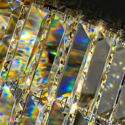 Isabelle Crystal Rectangle Pendant Light Luxury Gold Ceiling Lamp