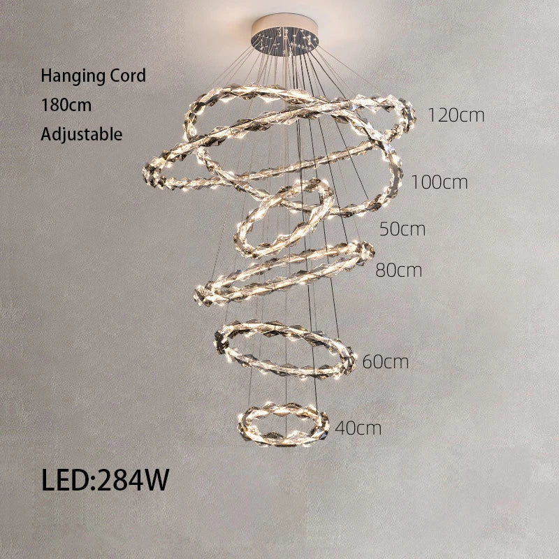 Élodie 2025 Moderner Ring Kristall LED Dimmbare Deckenleuchte Silber Dekor Lampe