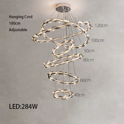 Élodie 2025 Moderner Ring Kristall LED Dimmbare Deckenleuchte Silber Dekor Lampe