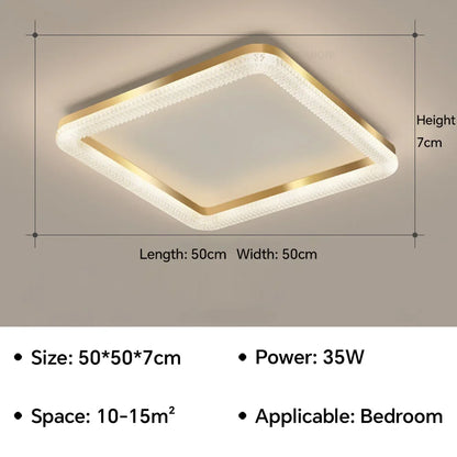 Camille Modern LED Gold Ceiling Lamp Living Room Bedroom Light