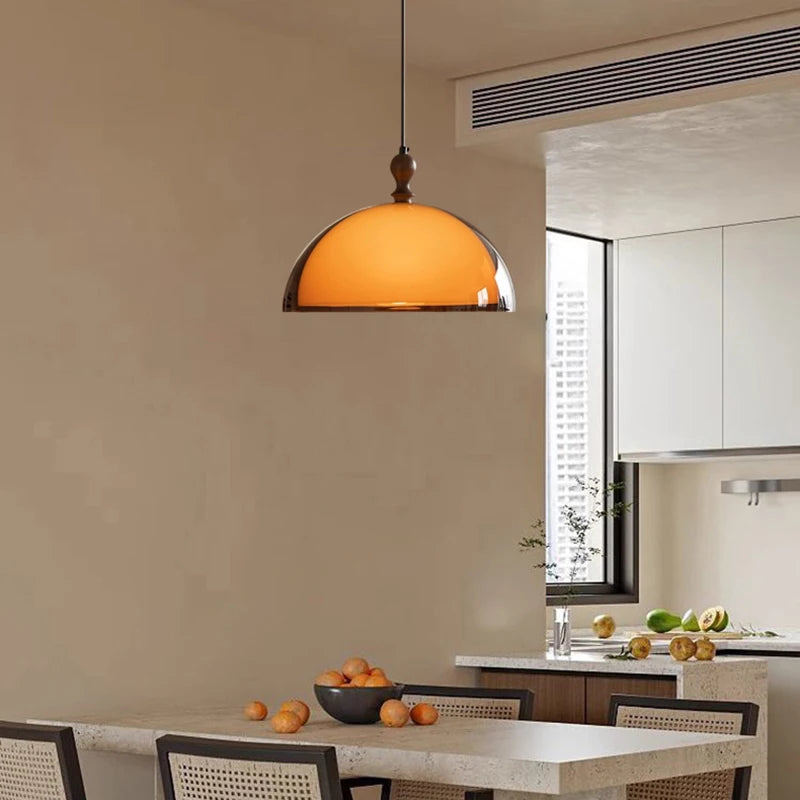 Camille Brown Acrylic Wood Pendant Light