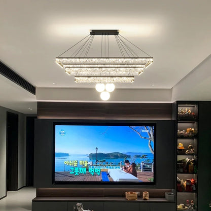 Modern LED Linear Pendant Chandelier – Minimalist Acrylic Ceiling Light for Living Room