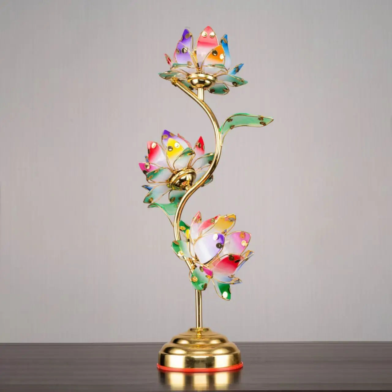 Camille Lotus Farbwechselnde LED-Seiden-Tischleuchte E27
