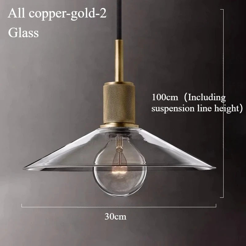 Inès Industrial Copper Cord Pendant Light Retro Cafe Fixture