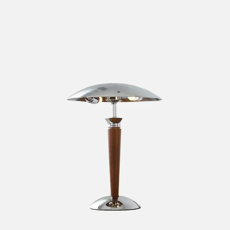 Noémie Schreibtischlampe aus Holz und Chrom