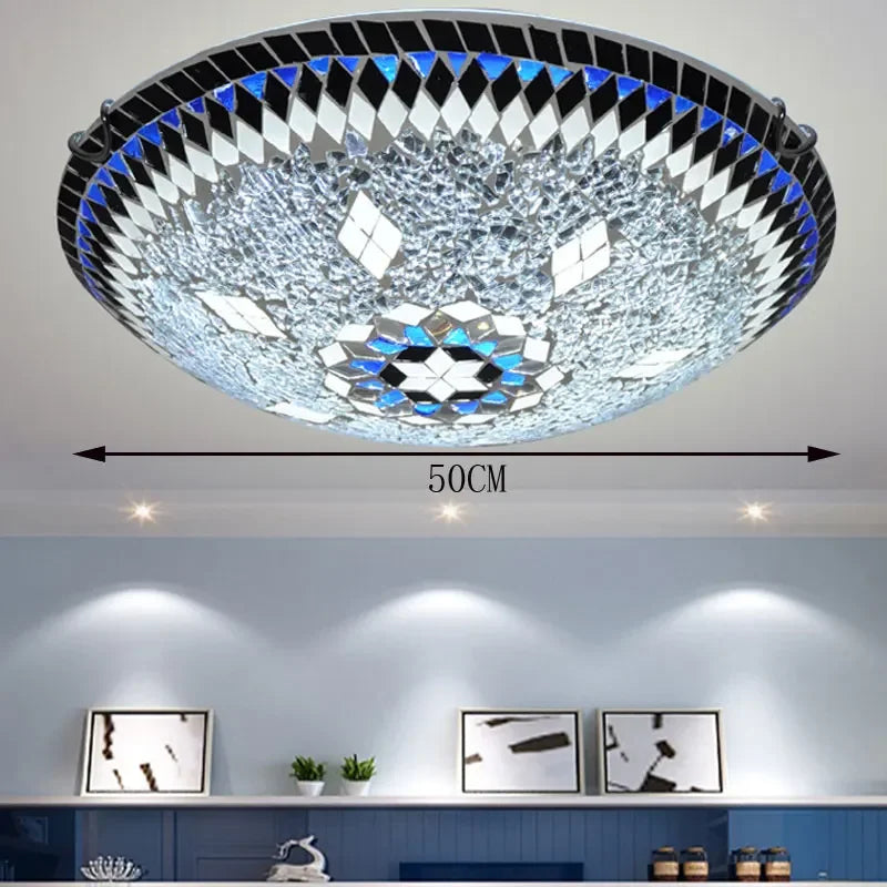 Sofia Turkish Glass Art Ceiling Light LED Fixture
