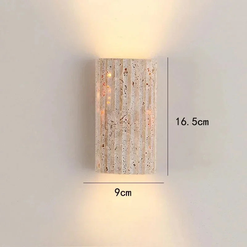 Yvonne Wabi-Sabi Stein-LED-Wandleuchte