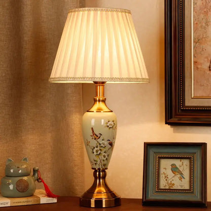 Élise European Retro Flower Ceramic LED Floor Lamp