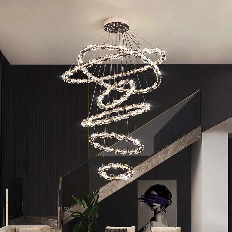 Élodie 2025 Moderner Ring Kristall LED Dimmbare Deckenleuchte Silber Dekor Lampe