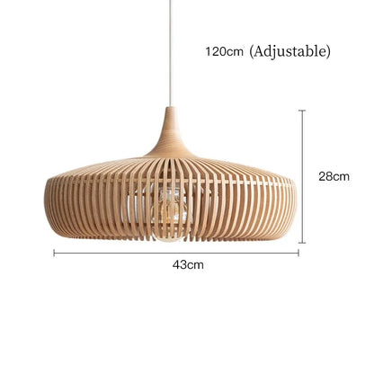 Élodie Wood Birdcage Pendant Lamp E27 Loft Dining Light