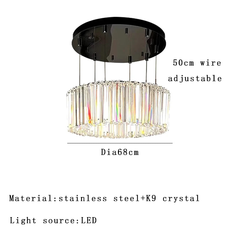 Élise italienische Luxus-Rund-Pendelleuchte Kristall-Deckenlampe