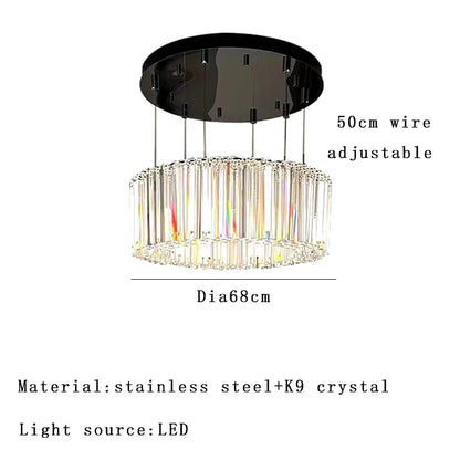 Élise italienische Luxus-Rund-Pendelleuchte Kristall-Deckenlampe