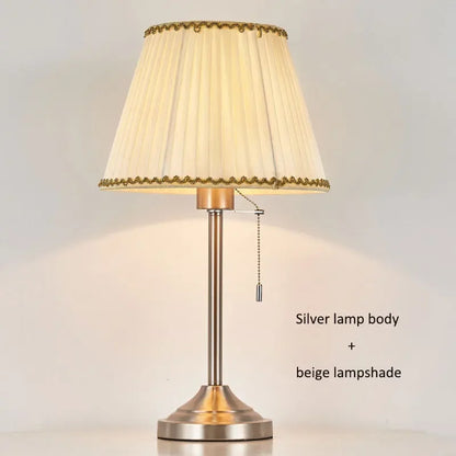 Sophie American Metal Fabric Bedside Table Lamp E27 Reading Light