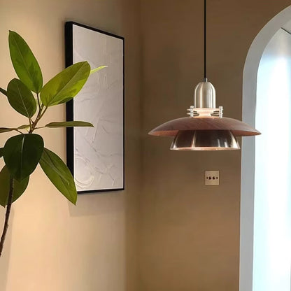 Amélie Aero Linear Pendelleuchte aus Holz und Metall