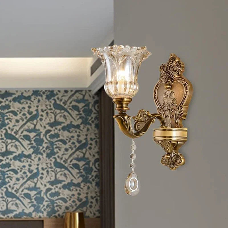 Élise Retro Kristallglas Wandleuchte E14 Europäische Wandlampe