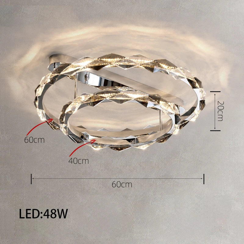 Élodie 2025 Moderner Ring Kristall LED Dimmbare Deckenleuchte Silber Dekor Lampe