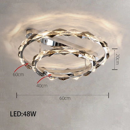 Élodie 2025 Moderner Ring Kristall LED Dimmbare Deckenleuchte Silber Dekor Lampe