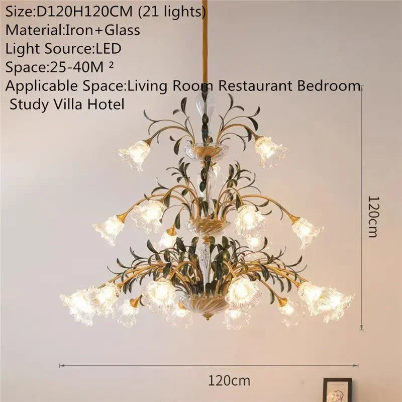 Französische Retro-Kristall-Pendelleuchte für Wohnzimmer und Restaurant