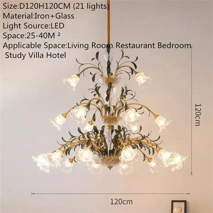 Französische Retro-Kristall-Pendelleuchte für Wohnzimmer und Restaurant