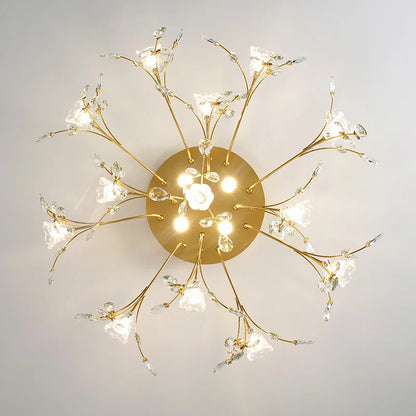 Eléonore Gold Crystal Branch Tree Ceiling Light