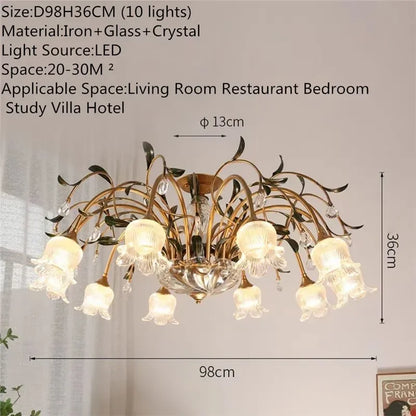 Évelyne Floral Glass Chandelier for Luxury Dining & Lobby Spaces
