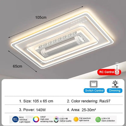 Aurevo Moderner LED-Deckenventilator ohne Flügel