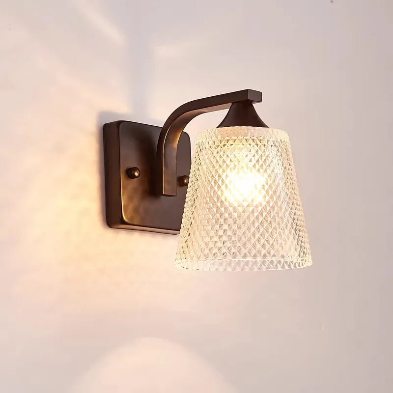 Élise Moderne Glaswandleuchte E27 Schalter Nachttisch LED Wandlampe