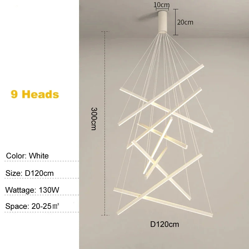 Élise Modern LED Stair Long Ceiling Chandelier