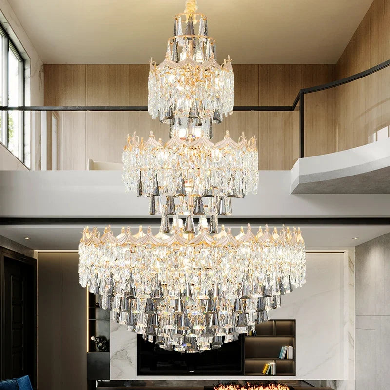 Isabelle Luxuriöser Duplex-Kristall-Kronleuchter für Villen-Hallenlicht