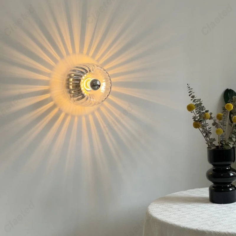 Lucie Retro Glas Wandleuchte