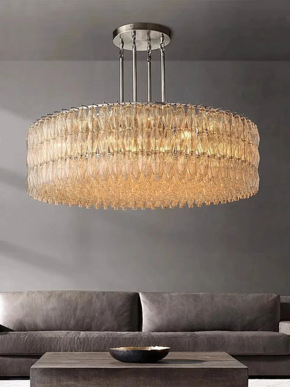 Retro Champagner Pendelleuchte für große Wohnzimmerbeleuchtung