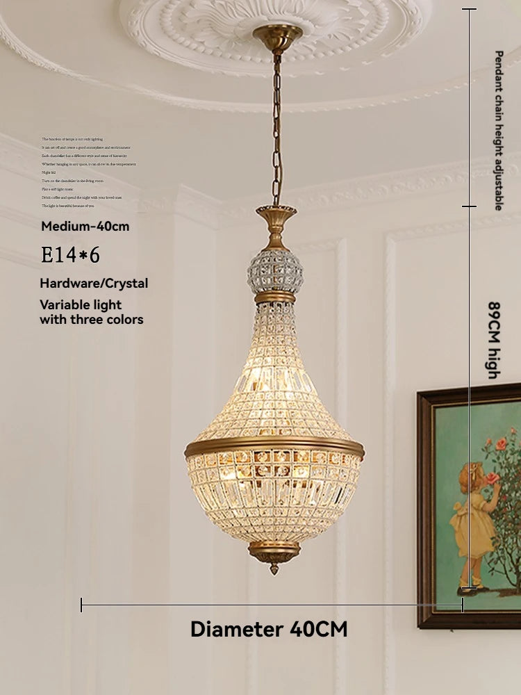 Aurélie Vintage Kristall-Hängeleuchter 6-flammig Luxus