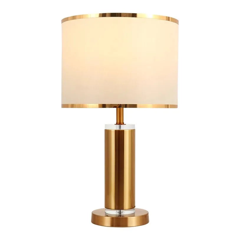 Amélie nordische Kristall-Stoff-Tischlampe E27 warmes Schlafzimmerlicht