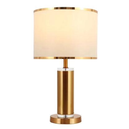 Amélie nordische Kristall-Stoff-Tischlampe E27 warmes Schlafzimmerlicht