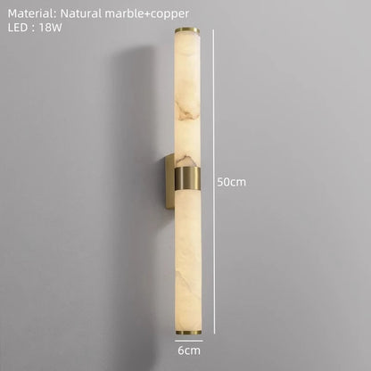 Camille Wandleuchte aus spanischem Marmor, Gold und Kupfer mit zylindrischem Schirm