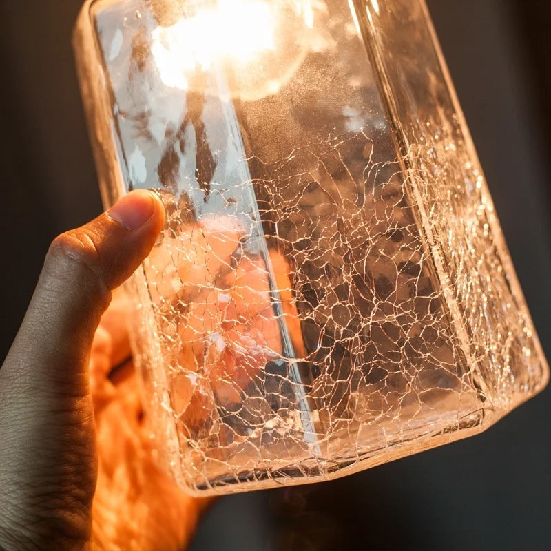 Élise Vintage Cracked Glass Copper LED Pendant Lamp Loft Style