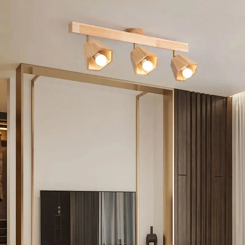 Élise Japanische Moderne Holz LED Deckenstrahler Kronleuchter