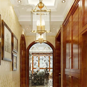 Pendelleuchte aus amerikanischer Bronze und Glas für Wohn- und Esszimmer