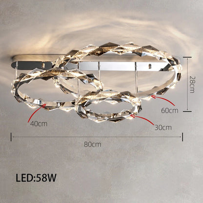 Élodie 2025 Moderner Ring Kristall LED Dimmbare Deckenleuchte Silber Dekor Lampe