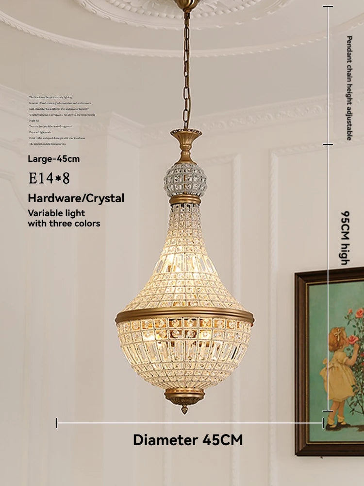 Aurélie Vintage Kristall-Hängeleuchter 6-flammig Luxus