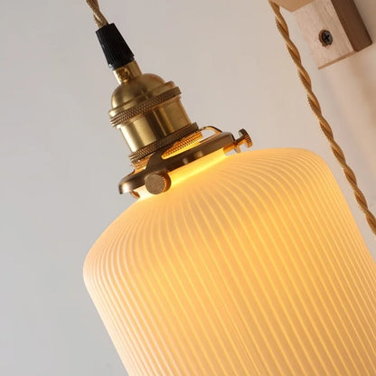 Élodie Nordische Keramik Holz LED Wandleuchte E27 Stecker